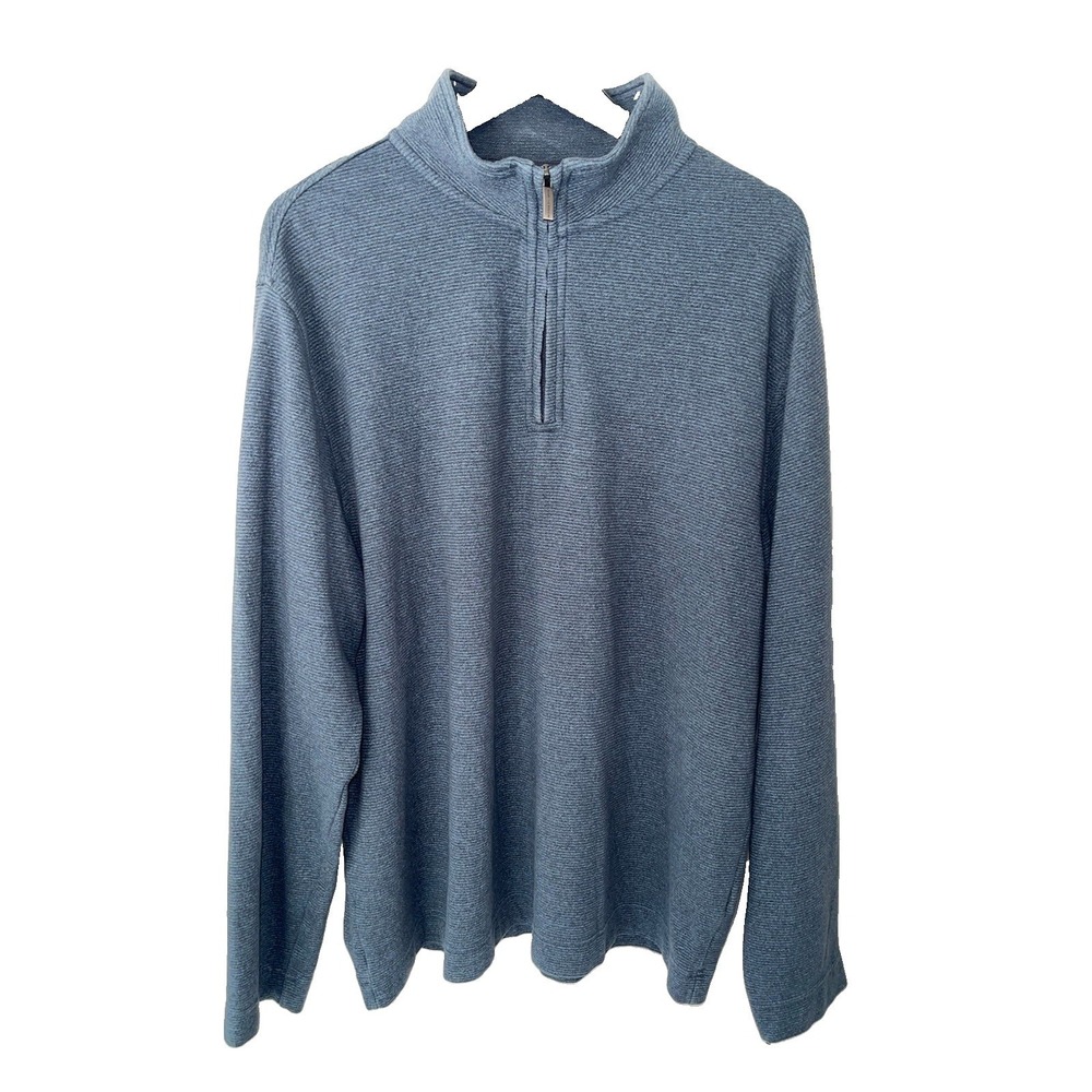 Van Heusen Flex Men's XL Blue 1/4 Zip Pullover Sweater Long Sleeve